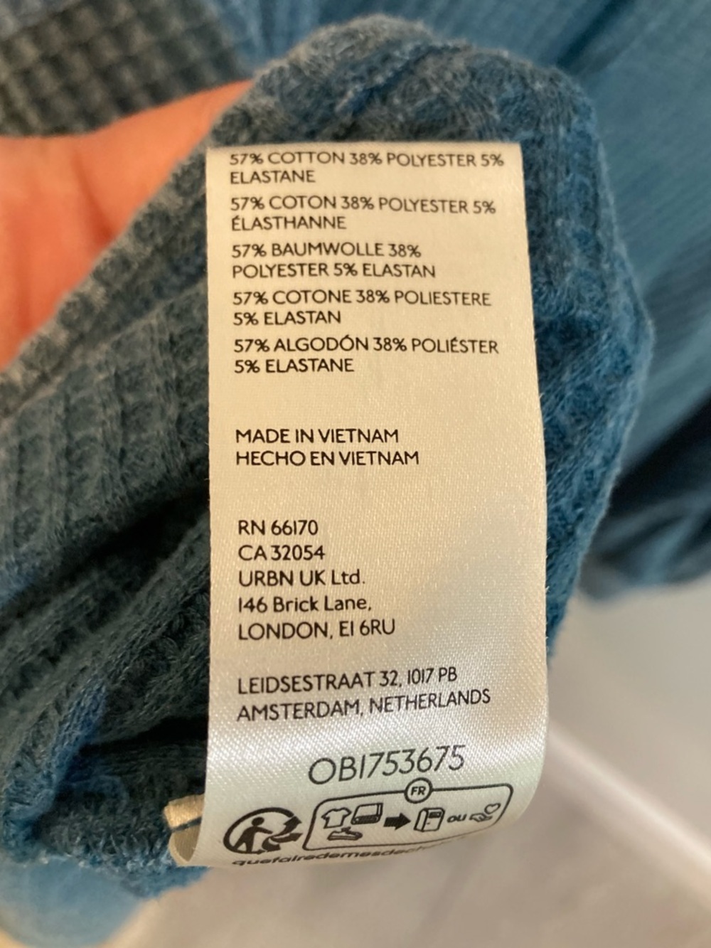 We The Free People Coraline Thermal Womens Small Oversized Swing Top Legion Blue - Picture 8 of 8